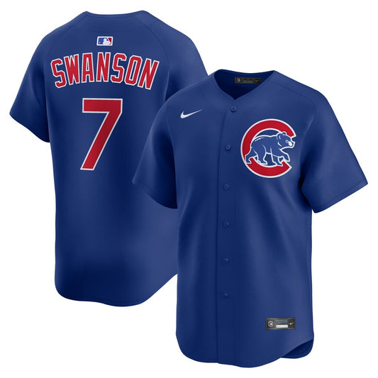 Men's Chicago Cubs Dansby Swanson Royal Alternate Limited Jersey