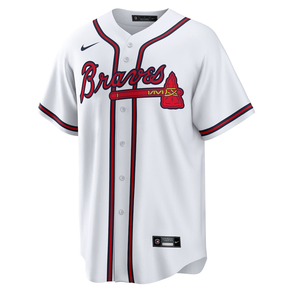 Men's Atlanta Braves Dansby Swanson White Home Replica Player Name Jersey