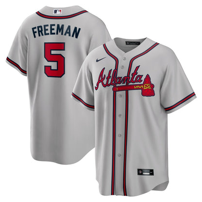 Men's Atlanta Braves Freddie Freeman Gray Road Replica Player Jersey