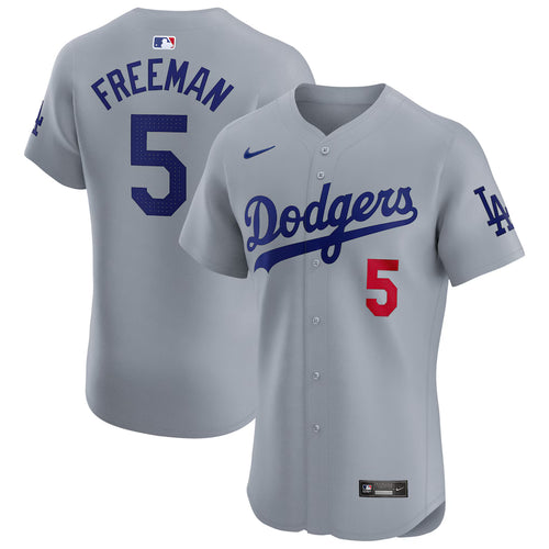 Men's Los Angeles Dodgers Freddie Freeman Gray Alternate Elite Player Jersey