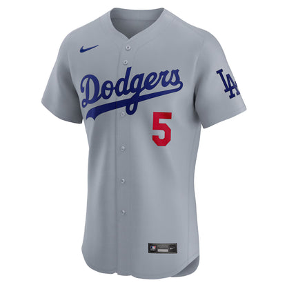 Men's Los Angeles Dodgers Freddie Freeman Gray Alternate Elite Player Jersey