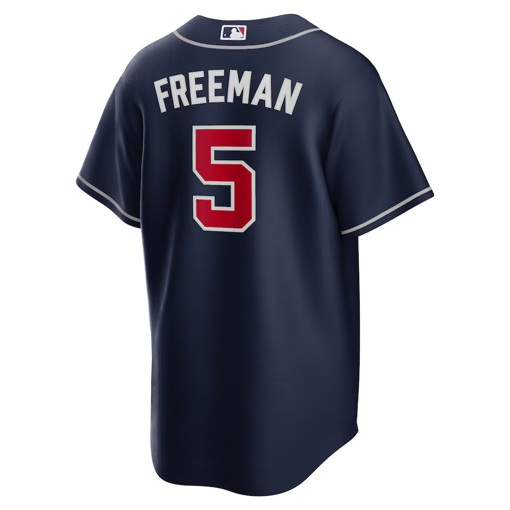 Men's Atlanta Braves Freddie Freeman Navy Alternate Replica Player Name Jersey