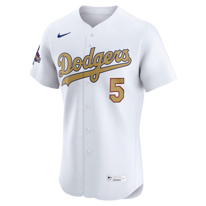 Men's Los Angeles Dodgers Freddie Freeman White 2025 Gold Collection Elite Jersey