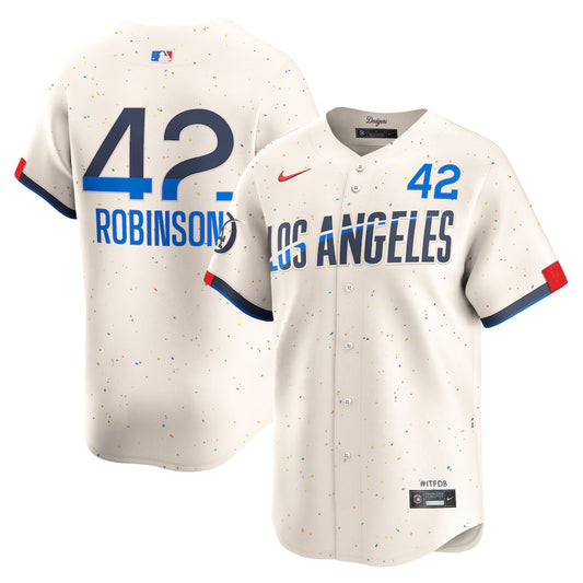 Men's Los Angeles Dodgers Jackie Robinson Cream 2024 City Connect Limited Player Jersey