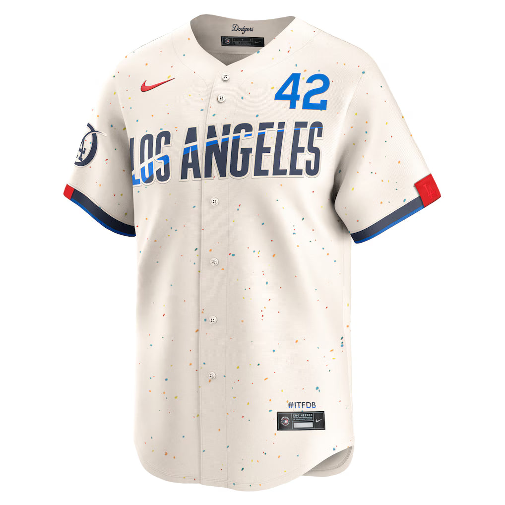 Men's Los Angeles Dodgers Jackie Robinson Cream 2024 City Connect Limited Player Jersey