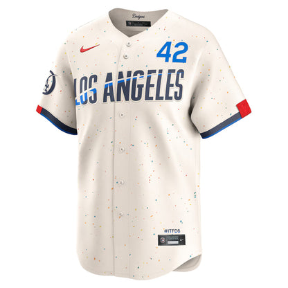Men's Los Angeles Dodgers Jackie Robinson Cream 2024 City Connect Limited Player Jersey
