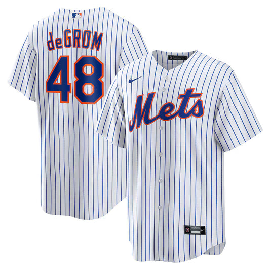 Men's New York Mets Jacob deGrom White Home Replica Player Name Jersey