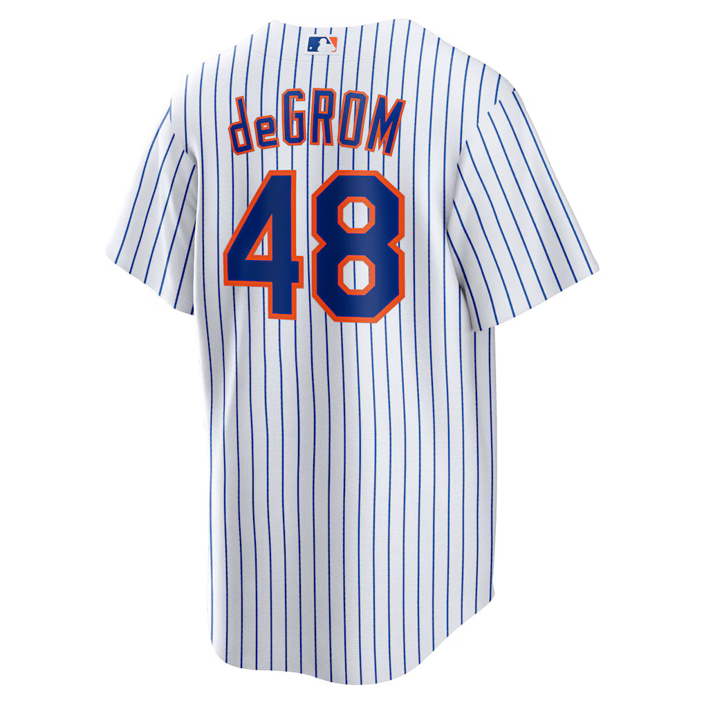 Men's New York Mets Jacob deGrom White Home Replica Player Name Jersey