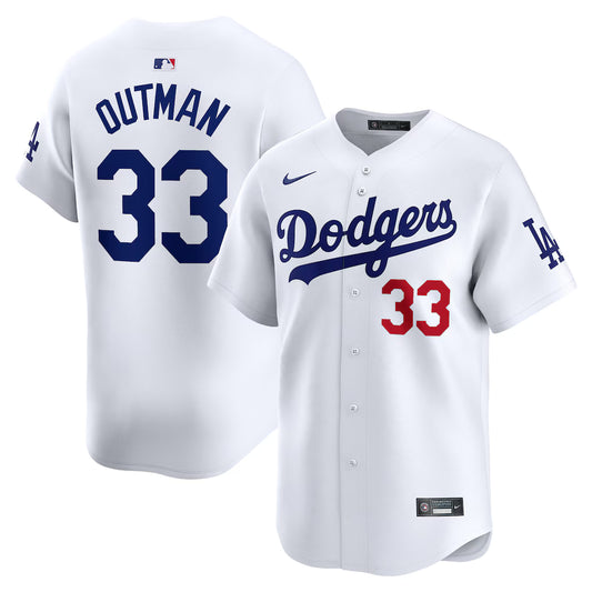 Men's Los Angeles Dodgers James Outman White Home Limited Player Jersey