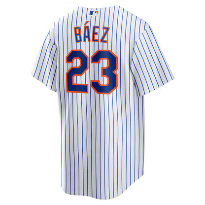 Men's New York Mets Javier Báez White Home Official Replica Player Jersey