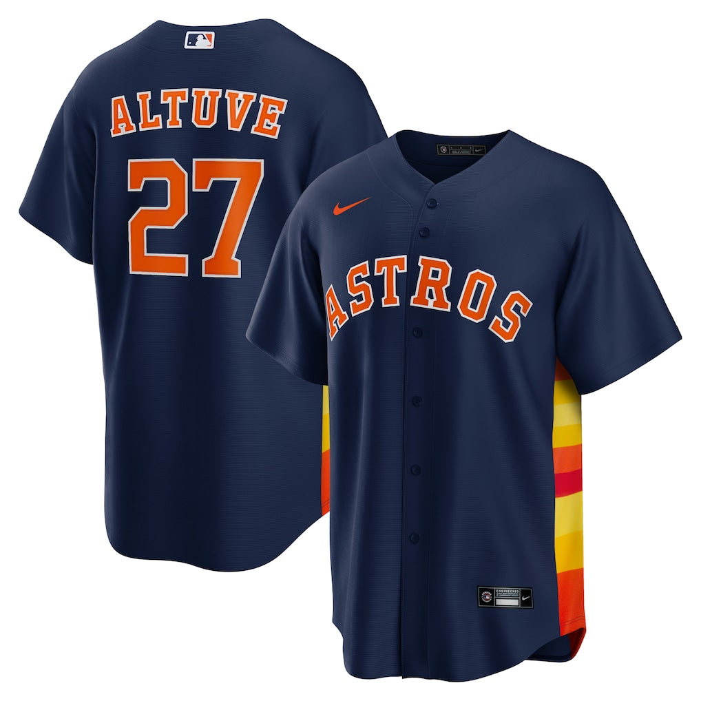 Men's Houston Astros Jose Altuve Navy Alternate 2 Replica Jersey