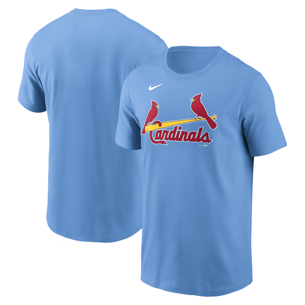 Men's St. Louis Cardinals Light Blue Fuse Wordmark T-Shirt