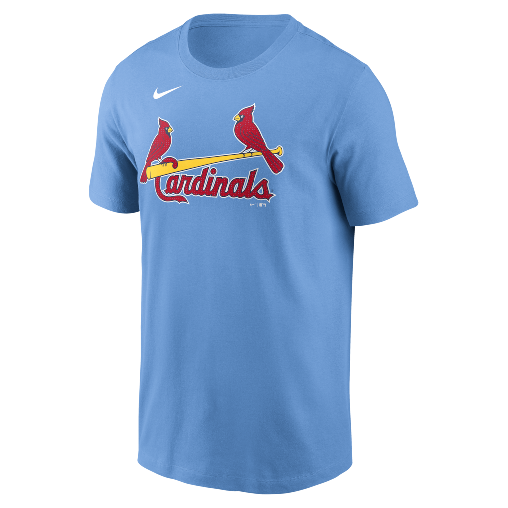 Men's St. Louis Cardinals Light Blue Fuse Wordmark T-Shirt