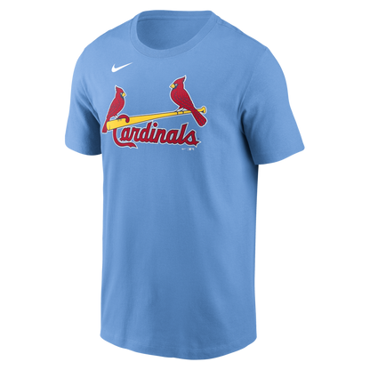 Men's St. Louis Cardinals Light Blue Fuse Wordmark T-Shirt