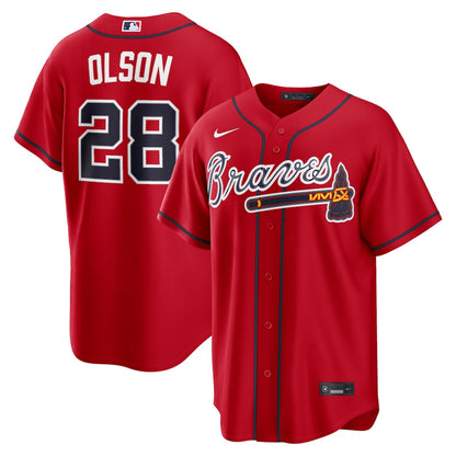 Men's Atlanta Braves Matt Olson Red Alternate Replica Jersey