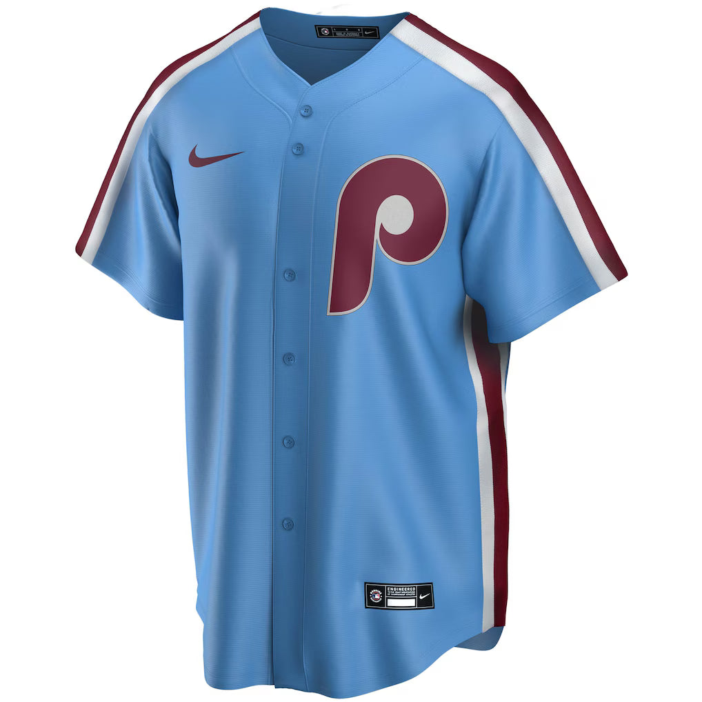 Men's Philadelphia Phillies Mike Schmidt Light Blue Road Cooperstown Collection Replica Player Jersey