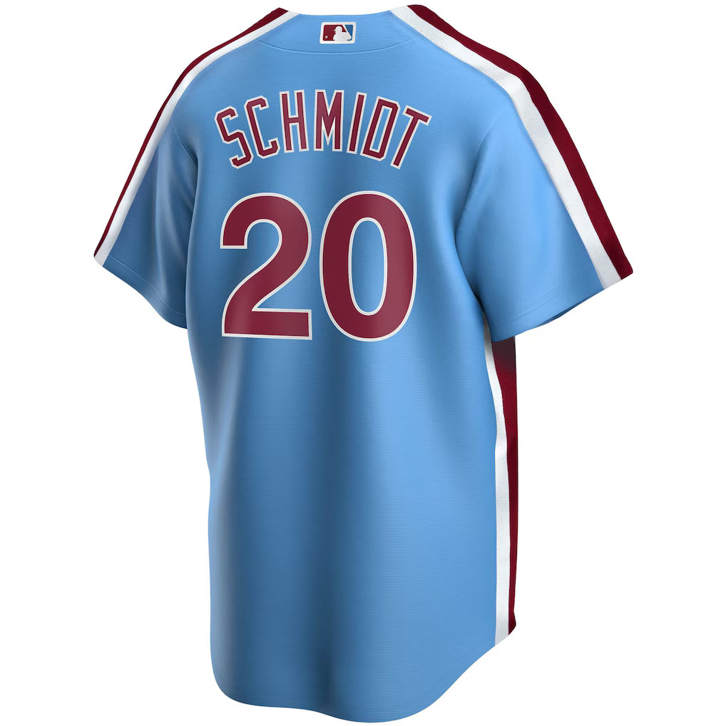 Men's Philadelphia Phillies Mike Schmidt Light Blue Road Cooperstown Collection Replica Player Jersey