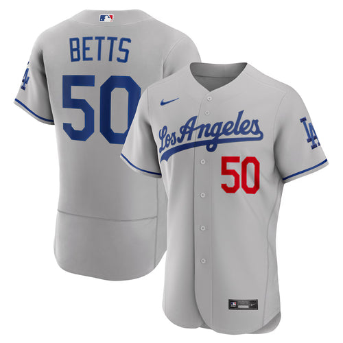 Men's Los Angeles Dodgers Mookie Betts Gray Away Authentic Player Jersey