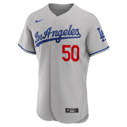 Men's Los Angeles Dodgers Mookie Betts Gray Away Authentic Player Jersey