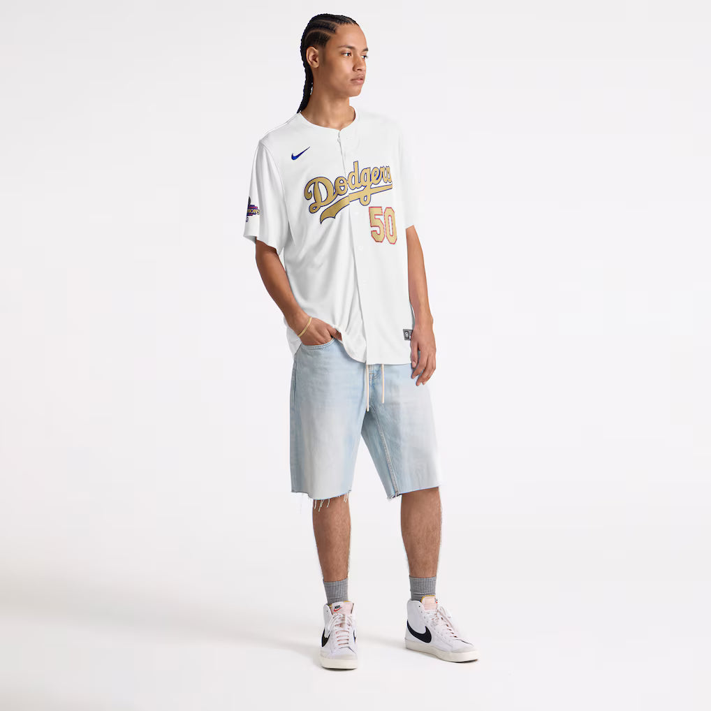 Men's Los Angeles Dodgers Mookie Betts White 2025 Gold Collection Limited Jersey