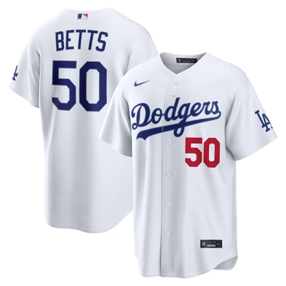 Men's Los Angeles Dodgers Mookie Betts White Home Stadium Jersey