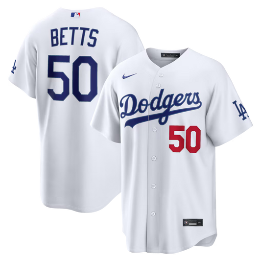 Men's Los Angeles Dodgers Mookie Betts White Home Stadium Jersey
