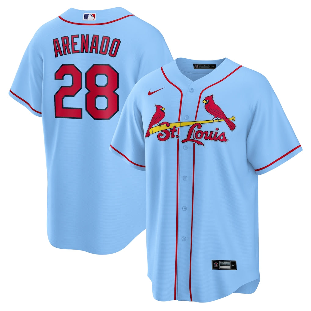 Men's St. Louis Cardinals Nolan Arenado Light Blue Alternate Official Replica Player Jersey
