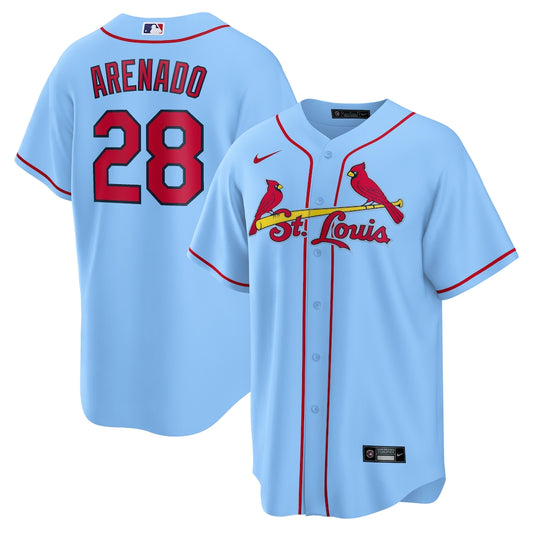 Men's St. Louis Cardinals Nolan Arenado Light Blue Alternate Official Replica Player Jersey