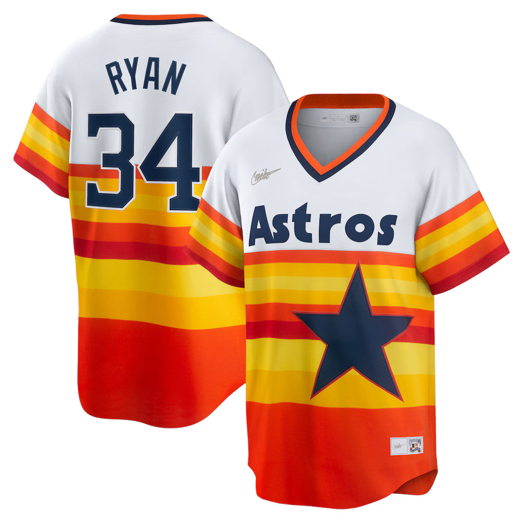 Men's Houston Astros Nolan Ryan White Home Cooperstown Collection Player Jersey