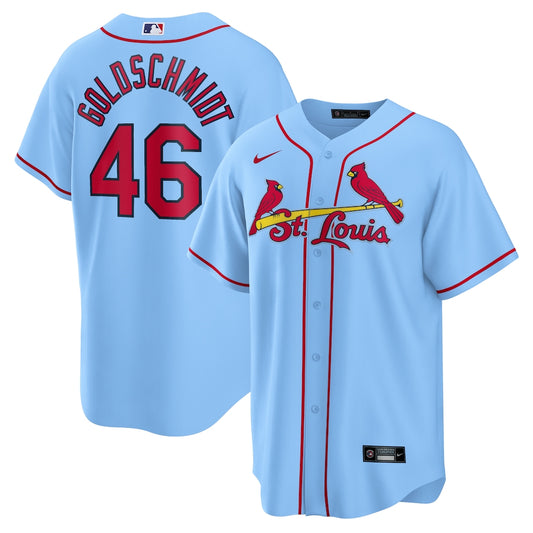 Men's St. Louis Cardinals Paul Goldschmidt Light Blue Alternate Replica Player Name Jersey