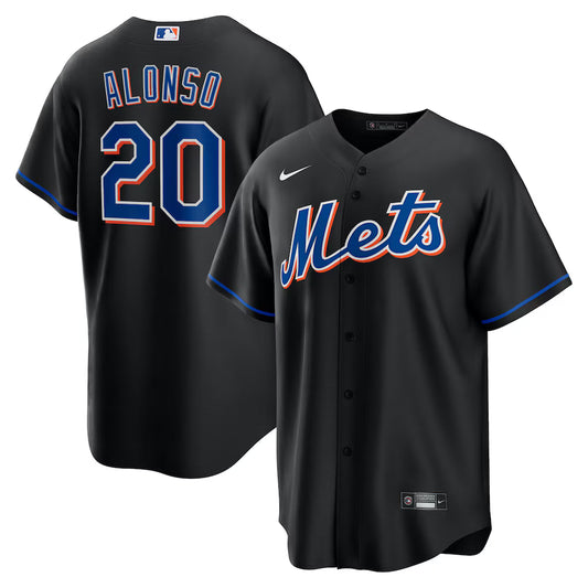 Men's New York Mets Pete Alonso Black 2022 Alternate Replica Player Jersey