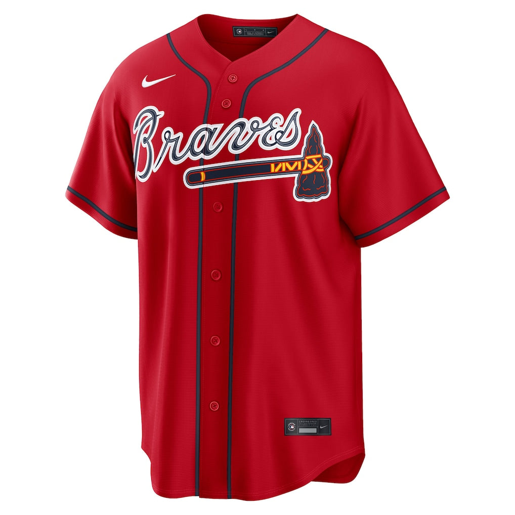 Men's Atlanta Braves Ronald Acuña Jr. Red Alternate 2 Replica Jersey