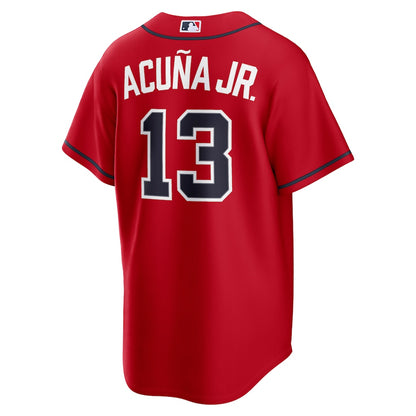 Men's Atlanta Braves Ronald Acuña Jr. Red Alternate 2 Replica Jersey