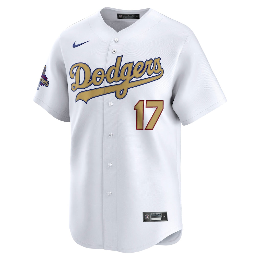 Men's Los Angeles Dodgers Shohei Ohtani White 2025 Gold Collection Limited Jersey