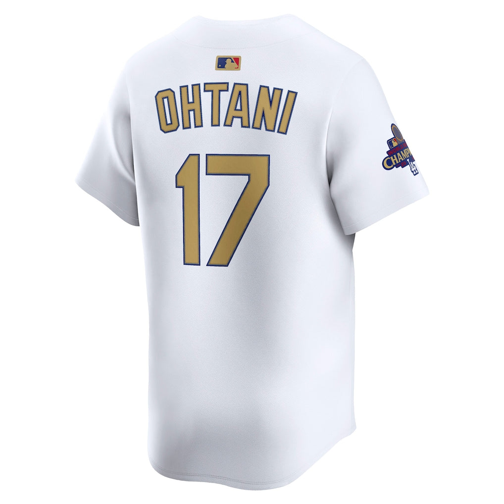 Men's Los Angeles Dodgers Shohei Ohtani White 2025 Gold Collection Limited Jersey