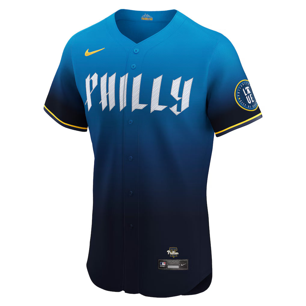 Men's Philadelphia Phillies Trea Turner Navy City Connect Elite Jersey
