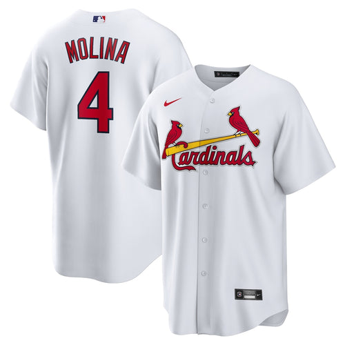 Men's St. Louis Cardinals Yadier Molina White Home Replica Retired Player Jersey