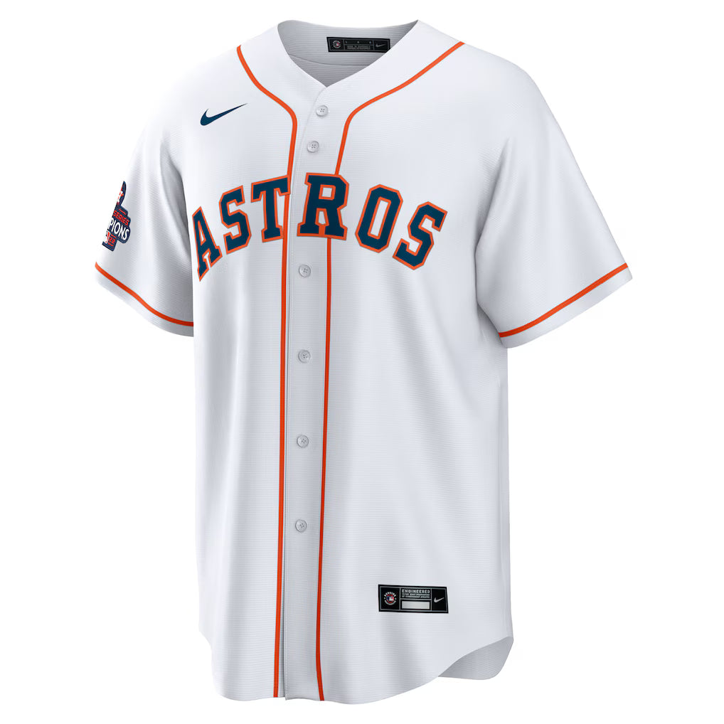 Men's Houston Astros Yordan Alvarez White 2022 World Series Champions Home Replica Jersey