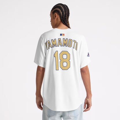 Yoshinobu Yamamoto Los Angeles Dodgers 2025 Gold Collection Limited Jersey – White