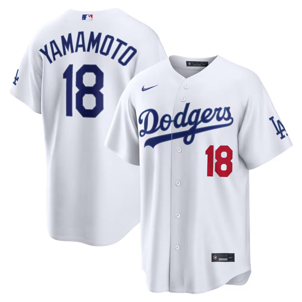 Men's Los Angeles Dodgers Yoshinobu Yamamoto White Home Stadium Jersey