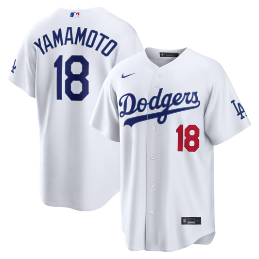 Men's Los Angeles Dodgers Yoshinobu Yamamoto White Home Stadium Jersey