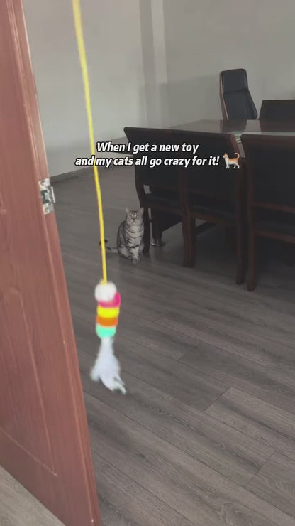 Automatic Hanging 2-in-1 Cat Toy – Flying Bird & Bouncing Caterpillar