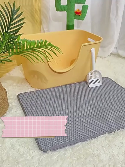 Double Layer Honeycomb Cat Litter Mat – Waterproof & Washable