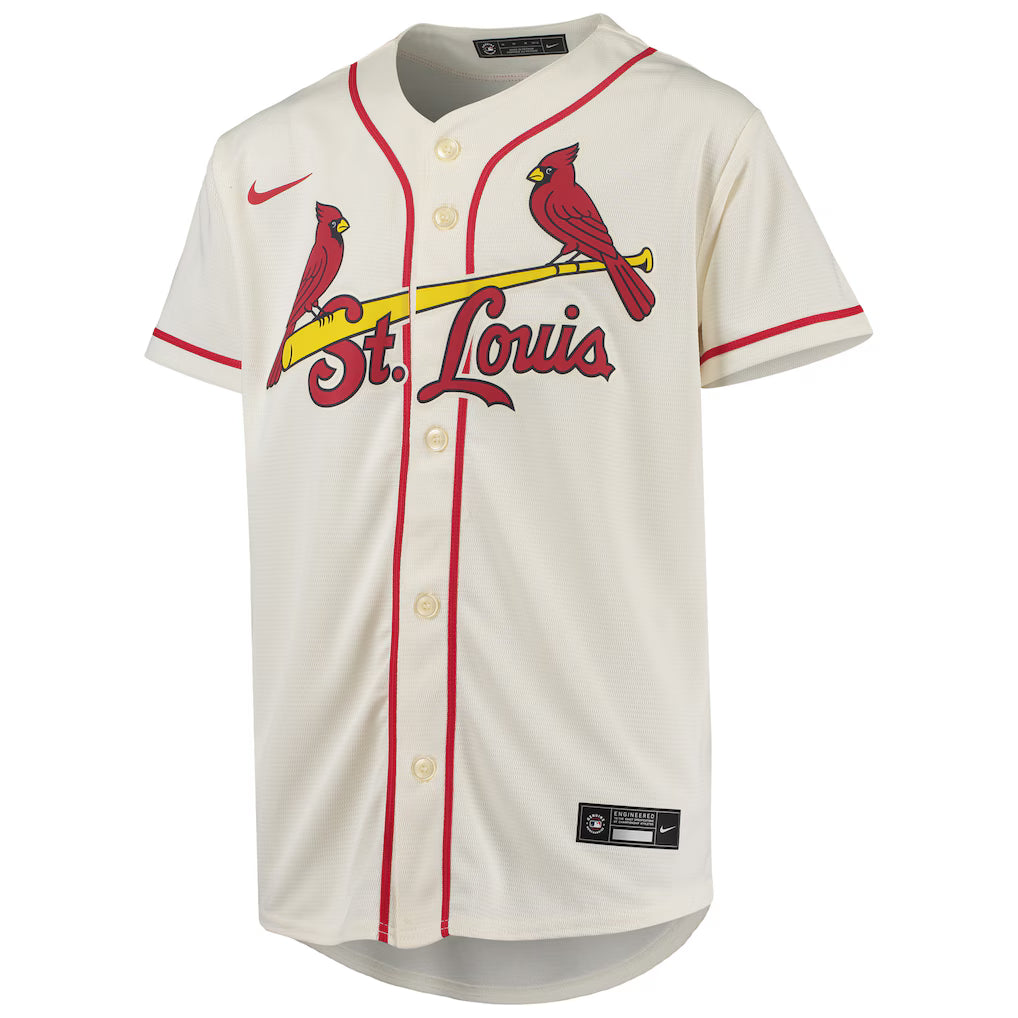 Youth St. Louis Cardinals Yadier Molina Cream Alternate Replica Player Jersey