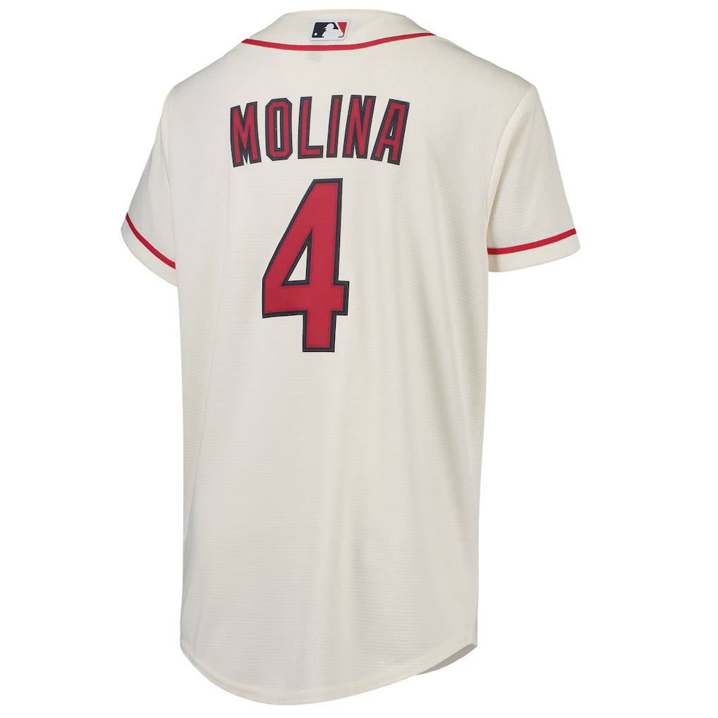 Youth St. Louis Cardinals Yadier Molina Cream Alternate Replica Player Jersey