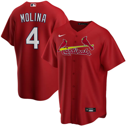 Men's St. Louis Cardinals Yadier Molina Red Alternate Replica Player Name Jersey
