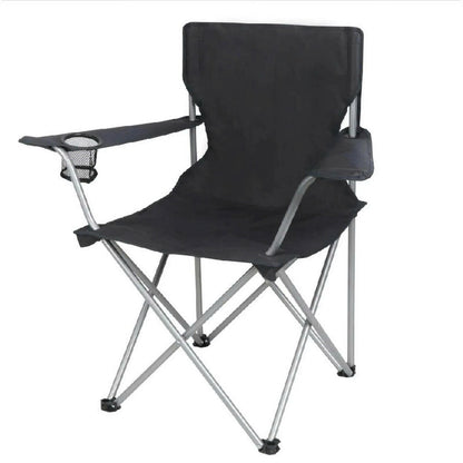 Ozark Trail Basic Quad Folding Camp Chair with Cup Holder (Black)