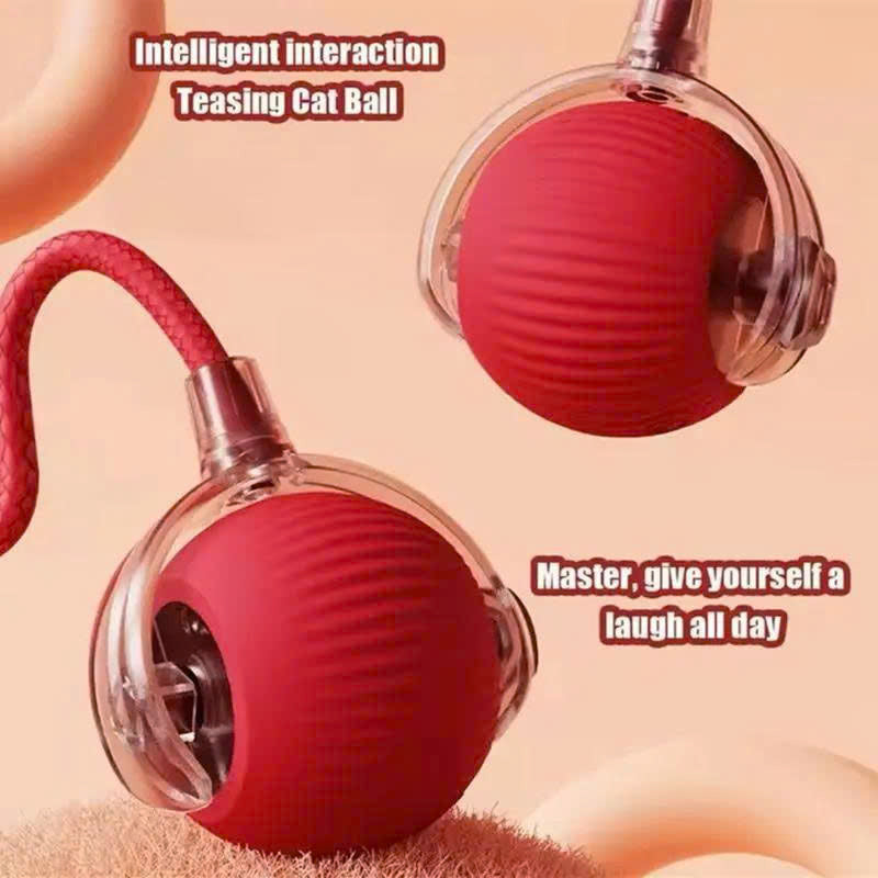 Smart Interactive Pet Ball Toy with Faux Tail – Automatic & Rechargeable