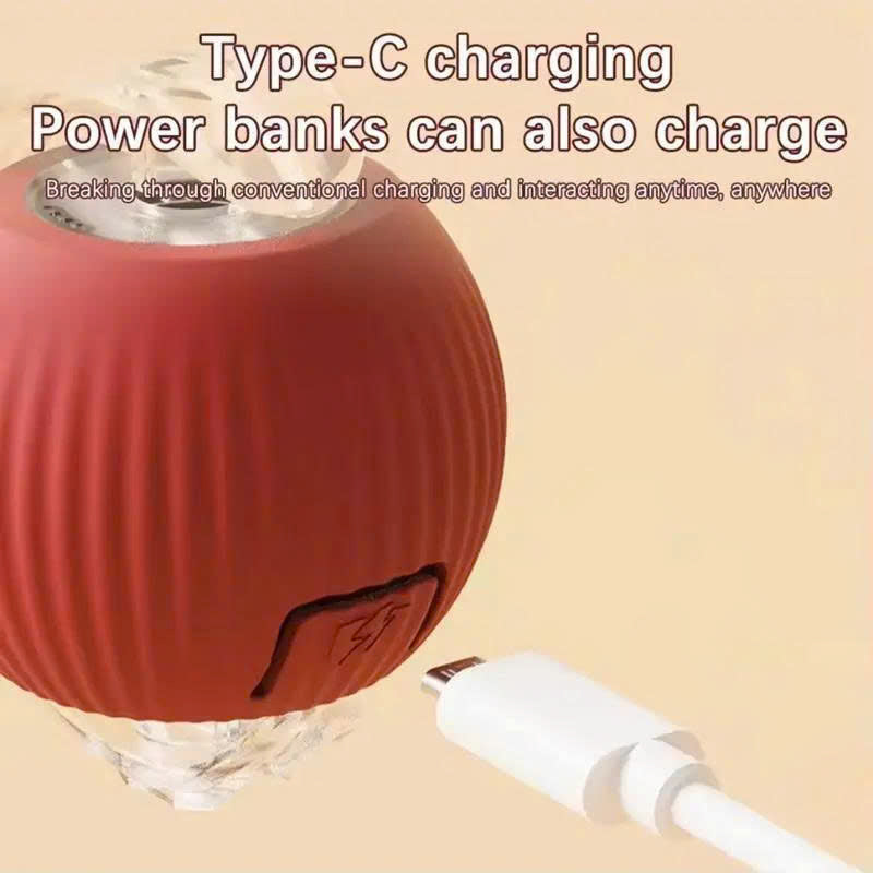 Smart Interactive Pet Ball Toy with Faux Tail – Automatic & Rechargeable