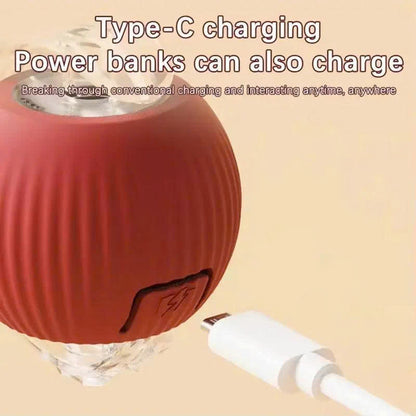 Smart Interactive Pet Ball Toy with Faux Tail – Automatic & Rechargeable